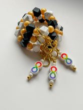 Load image into Gallery viewer, Gradient Spectrum Geometric Keychain Wristlet with Infinity Fidget Charm