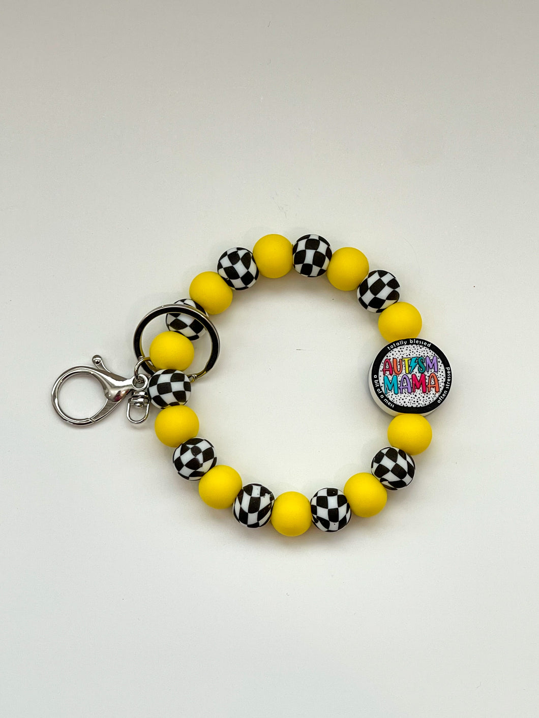 Autism Mama Checkered Wristlet