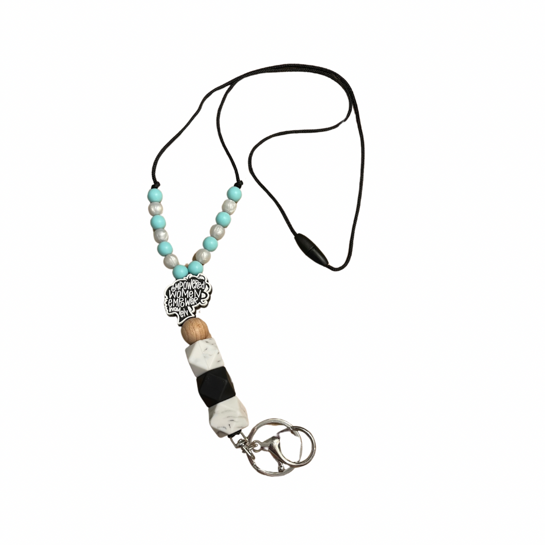 Empowered Women Silicone Beaded Lanyard