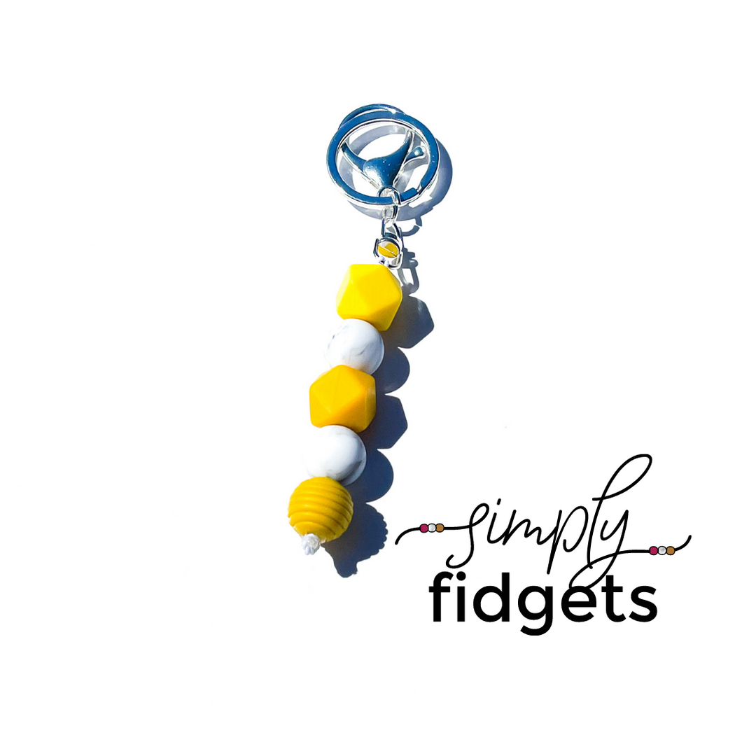 Yellow For Endo Beaded Fidget Keychain