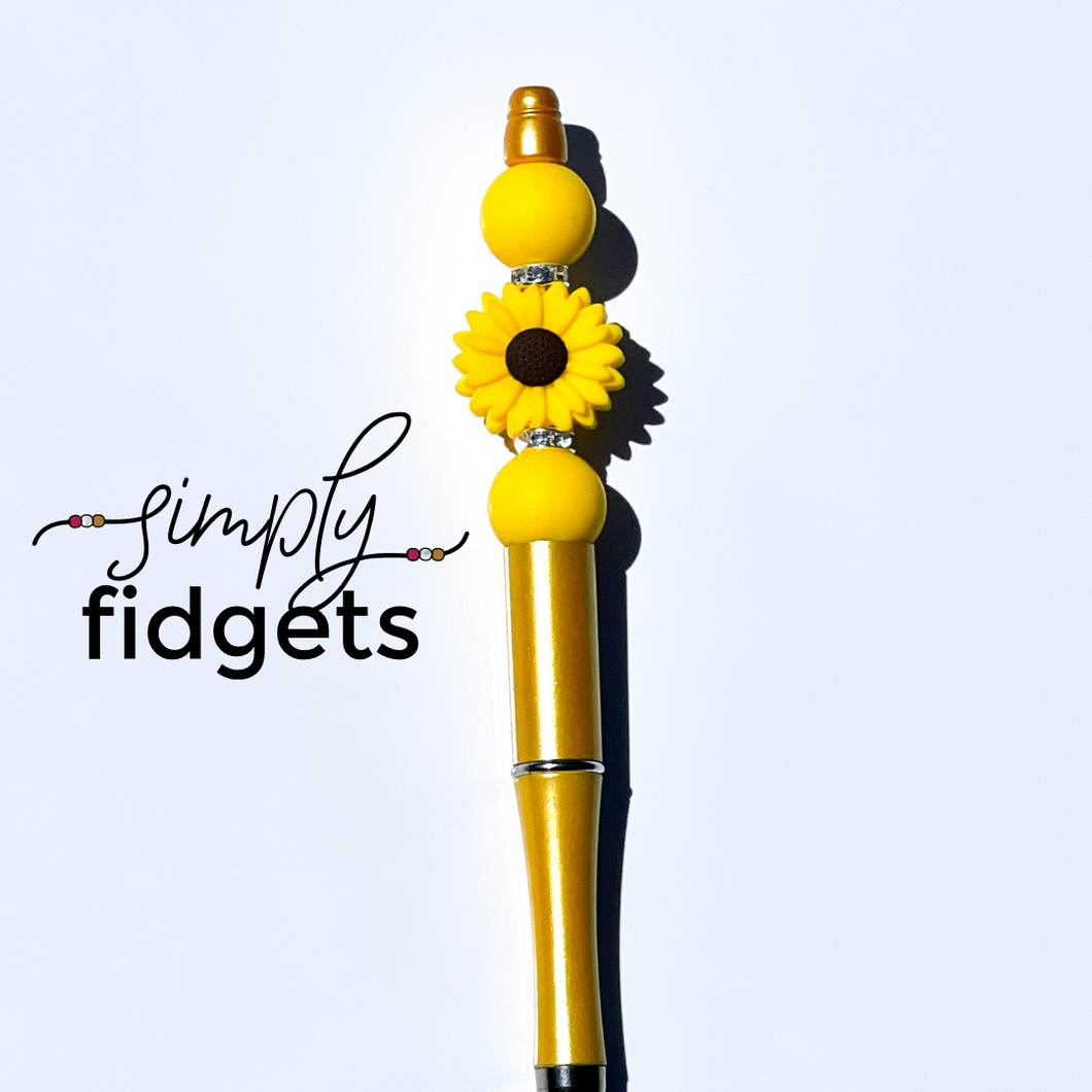 Yellow For Endo Sunflower Beaded Pen